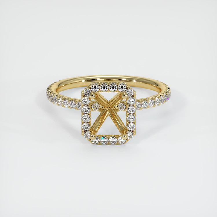 14K Yellow Gold Pave Ring Setting