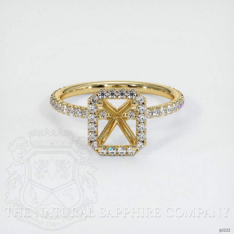 14K Yellow Gold Pave Ring Setting