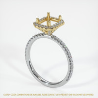 14K Yellow & White Pave Ring Setting Image