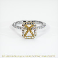 14K Yellow & White Pave Ring Setting Image