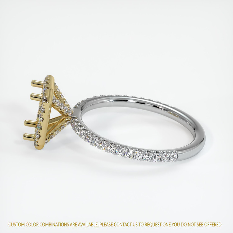 14K Yellow & White Pave Ring Setting