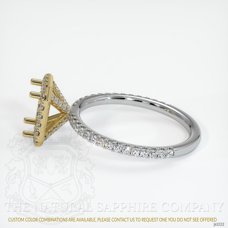 14K Yellow & White Pave Ring Setting