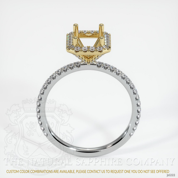 14K Yellow & White Pave Ring Setting