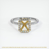 18K Yellow & White Pave Ring Setting Image