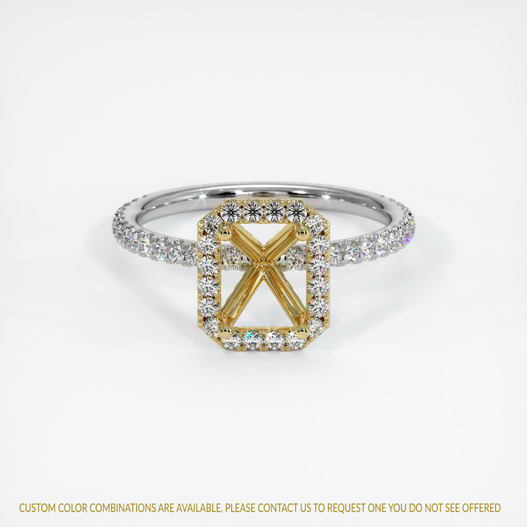 18K Yellow & White Pave Ring Setting