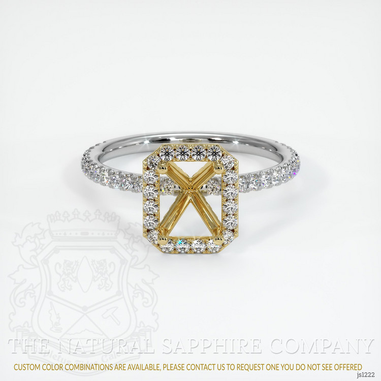 18K Yellow & White Pave Ring Setting