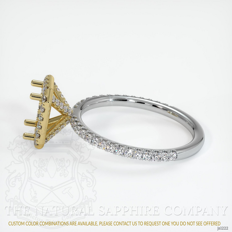 18K Yellow & White Pave Ring Setting
