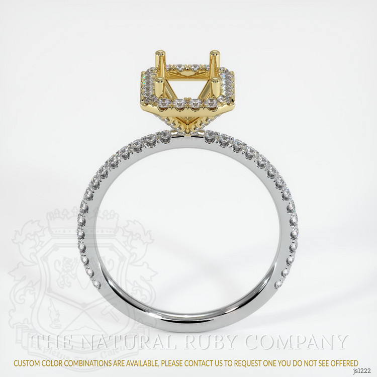 18K Yellow & White Pave Ring Setting