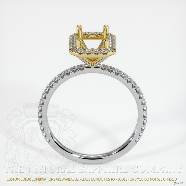 18K Yellow & White Pave Ring Setting