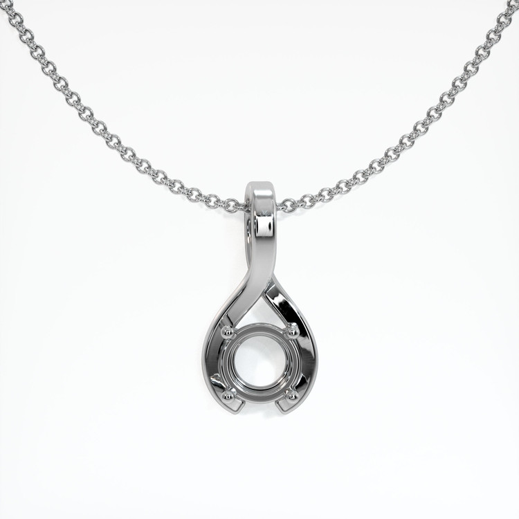 14K White Gold Vedic Pendant Setting