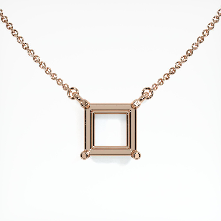 14K Rose Gold Solitaire Necklace Setting