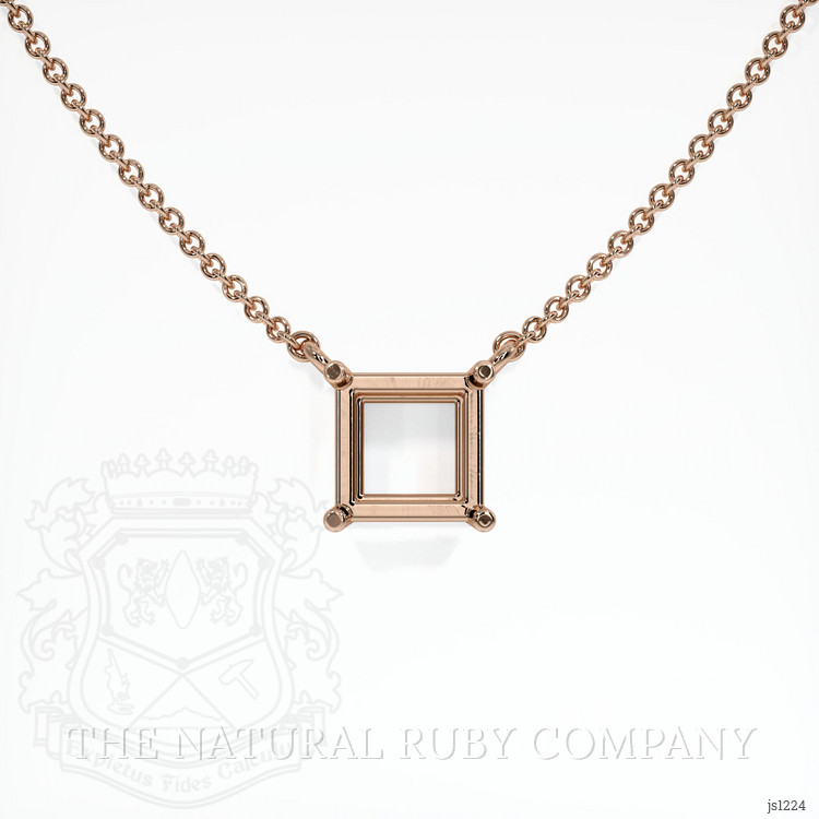 14K Rose Gold Solitaire Necklace Setting