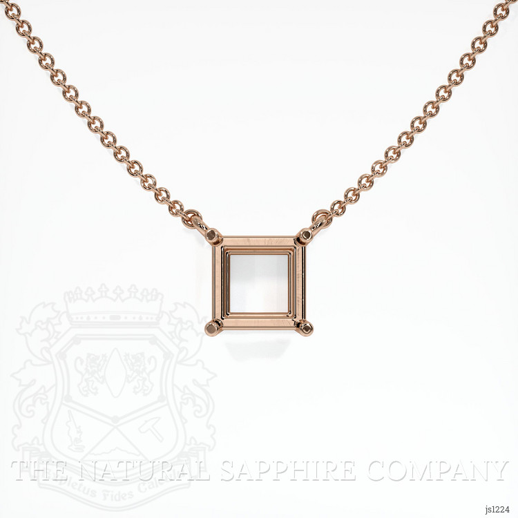 14K Rose Gold Solitaire Necklace Setting