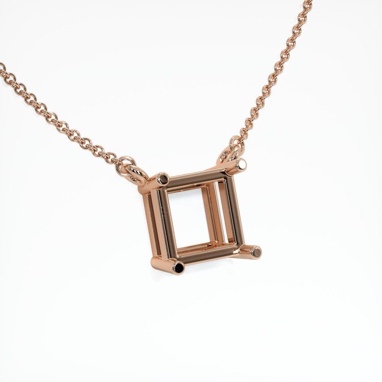 14K Rose Gold Solitaire Necklace Setting