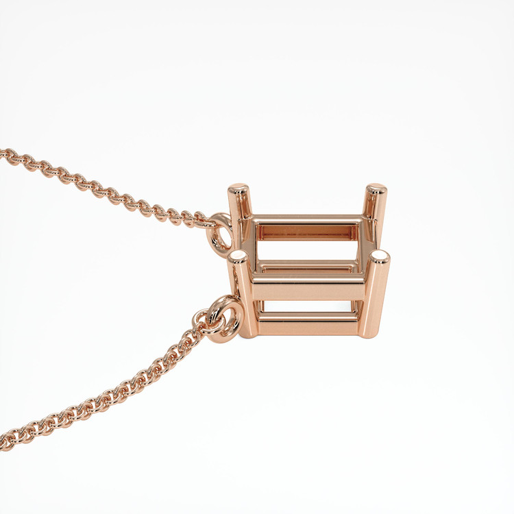 14K Rose Gold Solitaire Necklace Setting