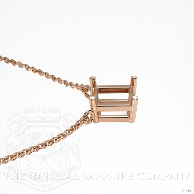 14K Rose Gold Solitaire Necklace Setting