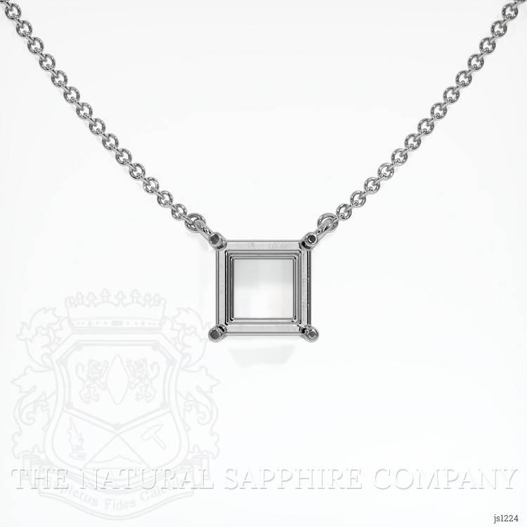 10K White Gold Solitaire Necklace Setting