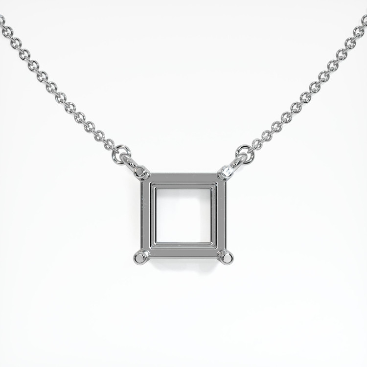 14K White Gold Solitaire Necklace Setting