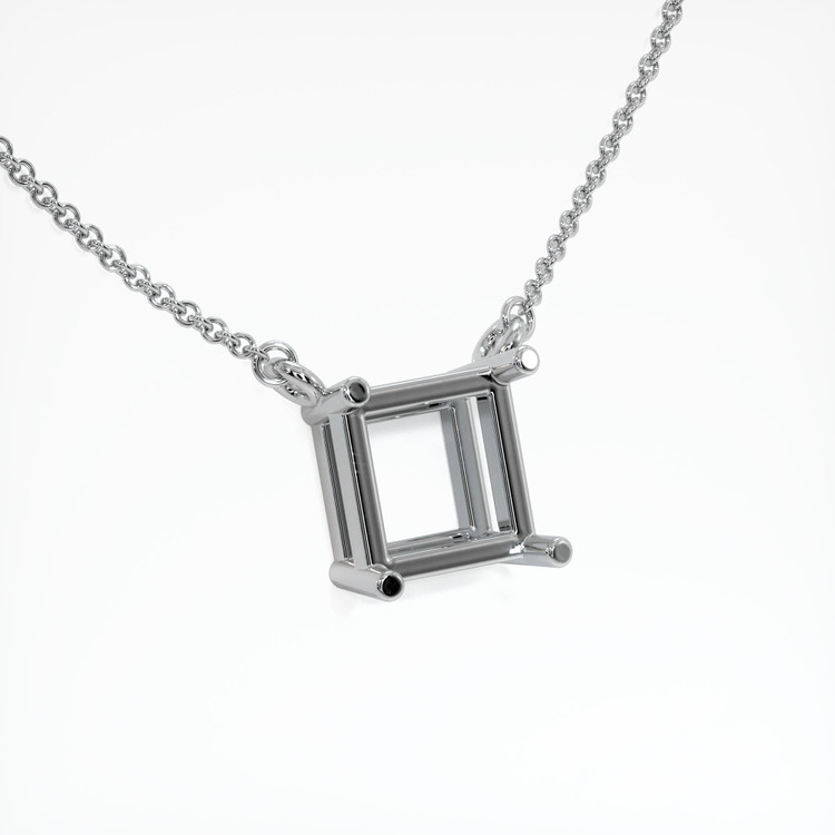 14K White Gold Solitaire Necklace Setting