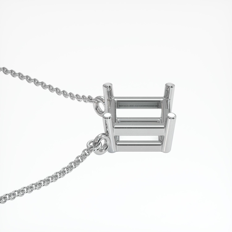 14K White Gold Solitaire Necklace Setting