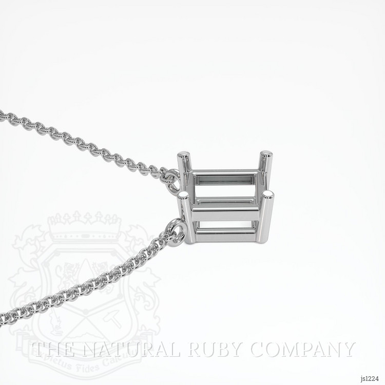 14K White Gold Solitaire Necklace Setting