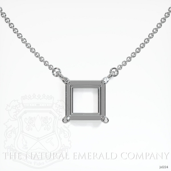  Emerald Necklace 3.09 Ct. 18K White Gold