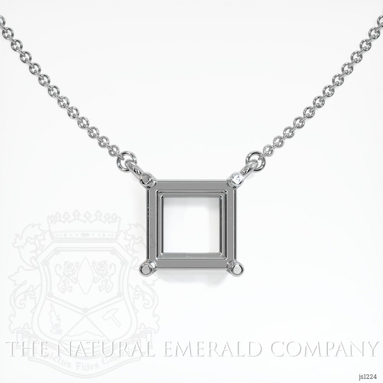 Solitaire Emerald Necklace 3.09 Ct., 18K White Gold