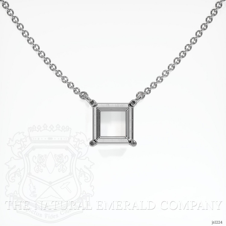 18K White Gold Solitaire Necklace Setting