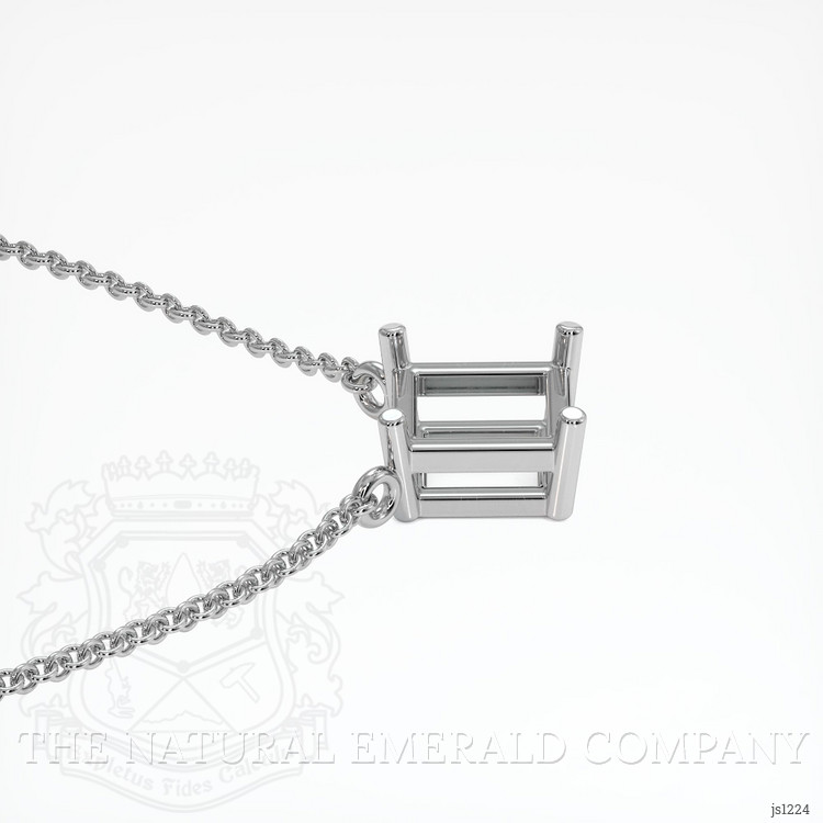 18K White Gold Solitaire Necklace Setting