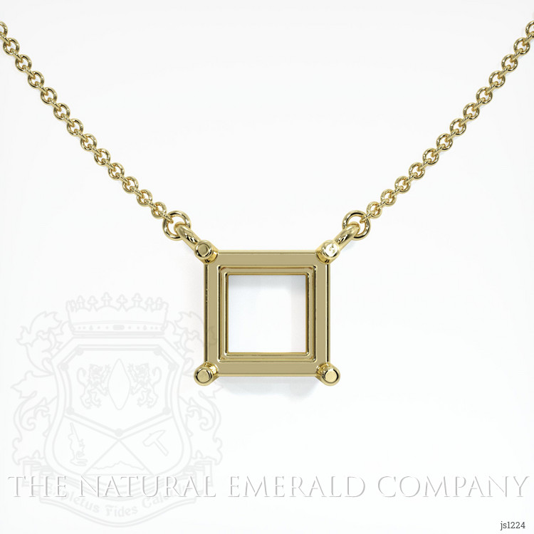 Solitaire Emerald Necklace 3.09 Ct., 18K Yellow Gold