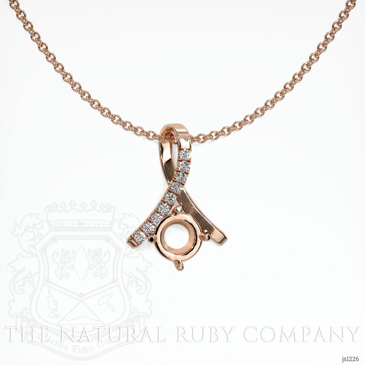 14K Rose Gold Pave Pendant Setting