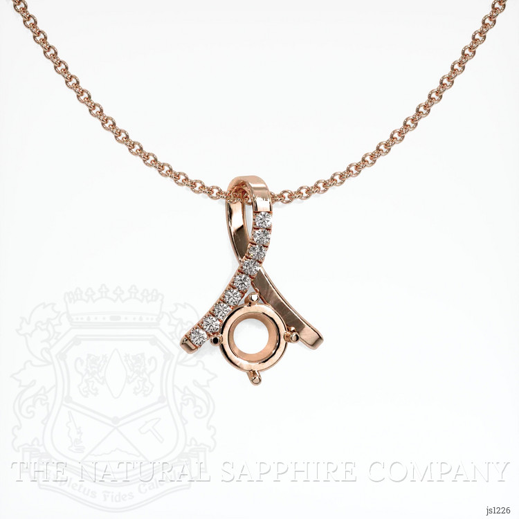 14K Rose Gold Pave Pendant Setting