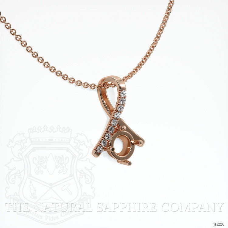 14K Rose Gold Pave Pendant Setting