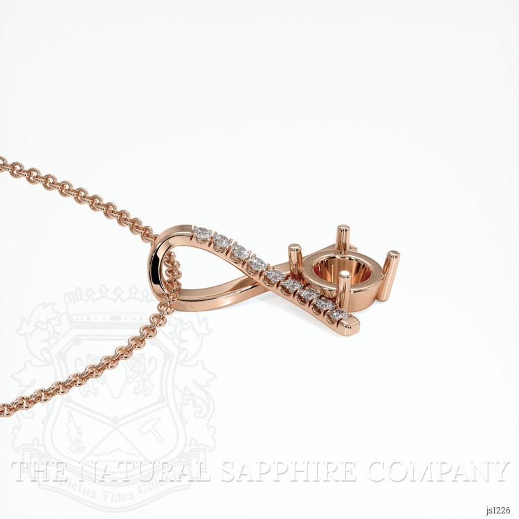 14K Rose Gold Pave Pendant Setting