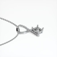14K White Gold Pave Pendant Setting Image