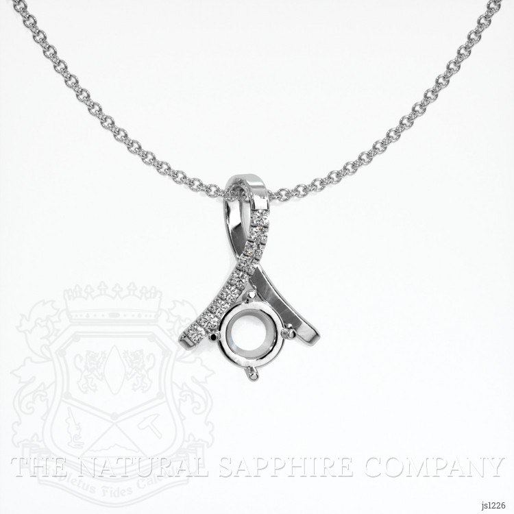 18K White Gold Pave Pendant Setting