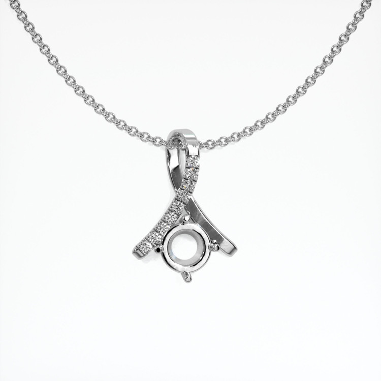 18K White Gold Pave Pendant Setting