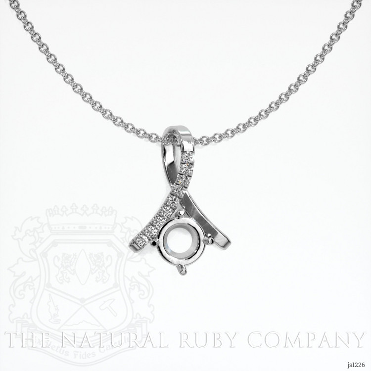 18K White Gold Pave Pendant Setting