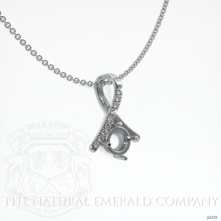 18K White Gold Pave Pendant Setting