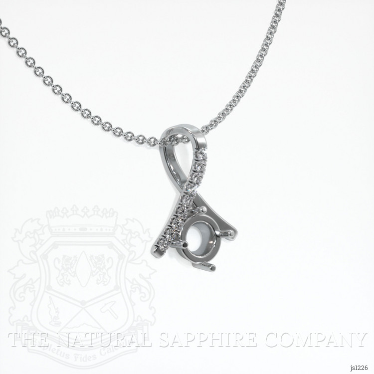 18K White Gold Pave Pendant Setting