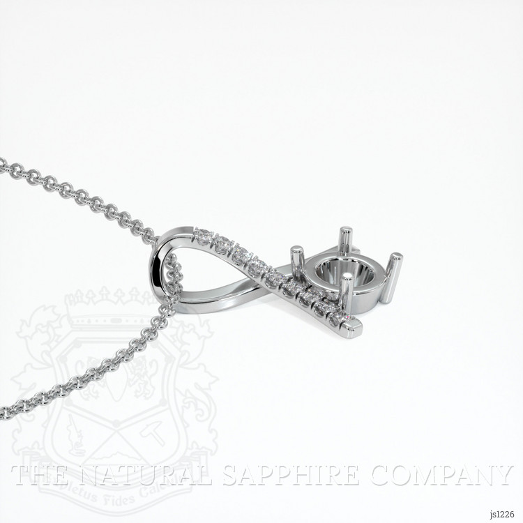 18K White Gold Pave Pendant Setting