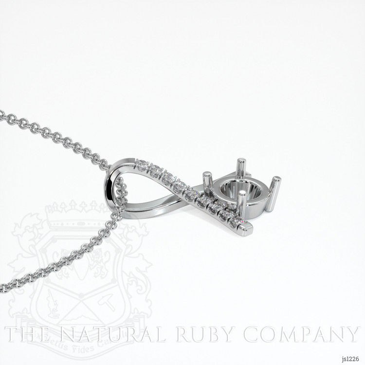 18K White Gold Pave Pendant Setting