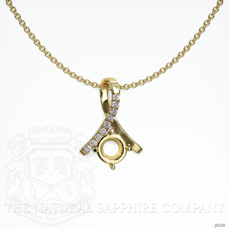 14K Yellow Gold Pave Pendant Setting