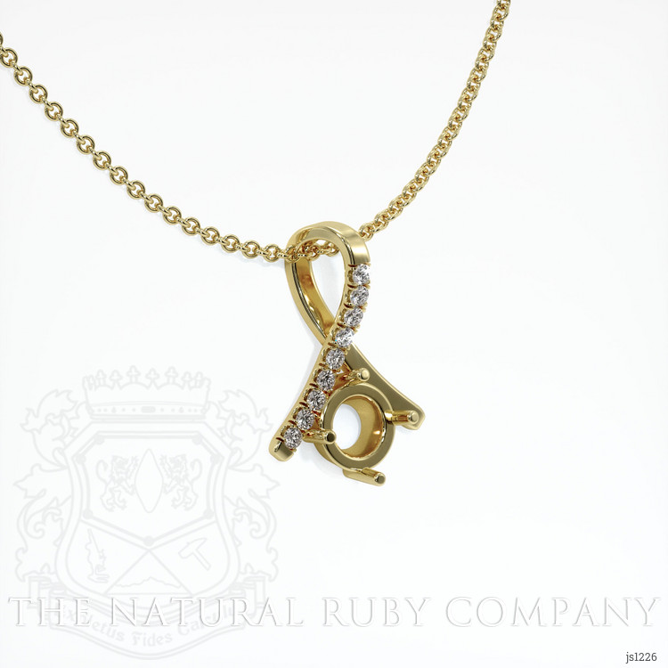 14K Yellow Gold Pave Pendant Setting