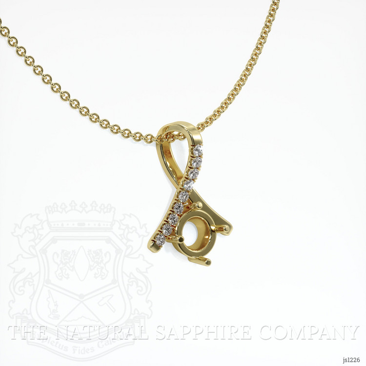 14K Yellow Gold Pave Pendant Setting