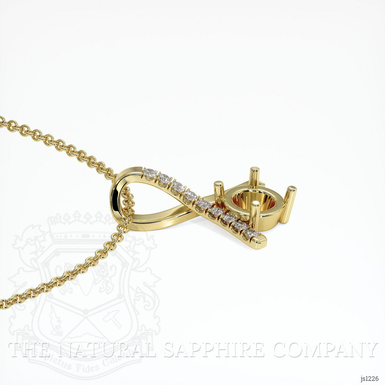 14K Yellow Gold Pave Pendant Setting