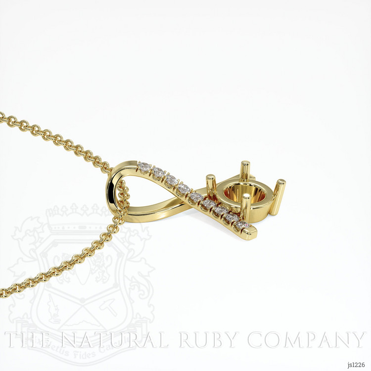 14K Yellow Gold Pave Pendant Setting