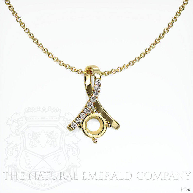 18K Yellow Gold Pave Pendant Setting