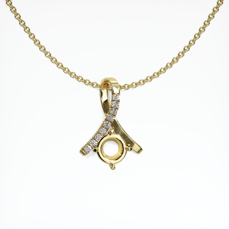 18K Yellow Gold Pave Pendant Setting