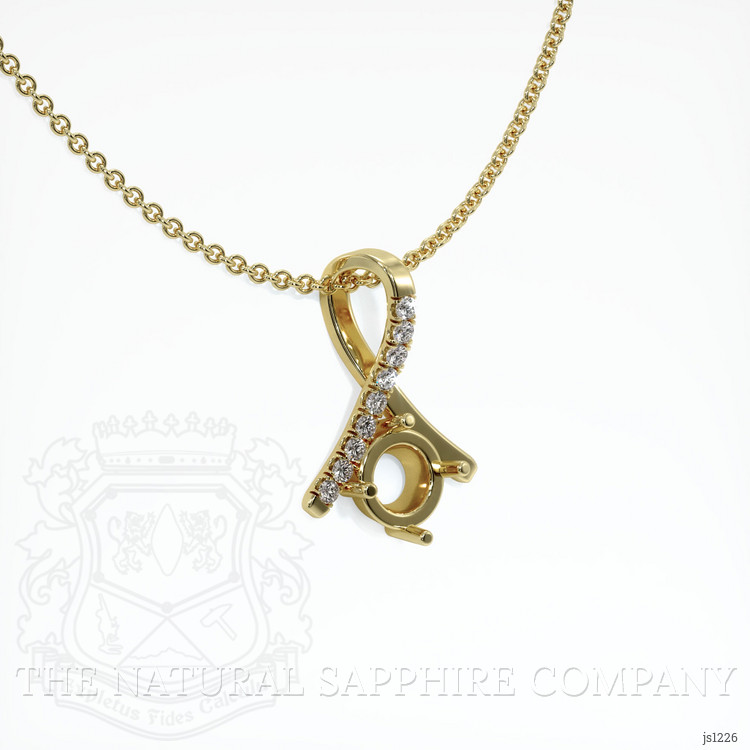 18K Yellow Gold Pave Pendant Setting